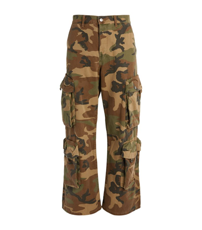 Amiri Camouflage Cargo Trousers In Green