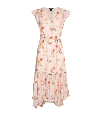 Paige Silk Floral Terrazza Dress In Pink
