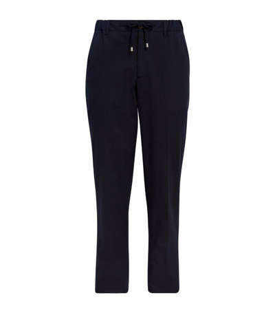 Fioroni Cashmere Straight-leg Drawstring Trousers In Navy