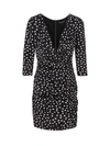Dolce & Gabbana Short Charmeuse Dress With Draped Detailing And Micro Polka-dot Print In White