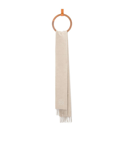 Loewe Bicolour Anagram Scarf In White