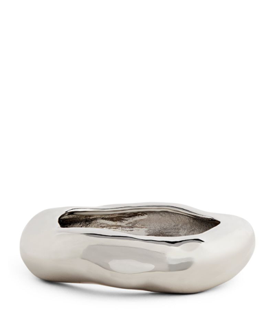 Alexis Bittar Wide Molten Bangle (large) In Silver