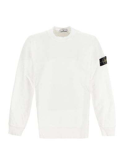 Stone Island Cotton Sweatshirt In White