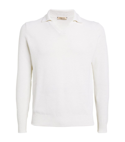 Fioroni Cashmere Open-collar Sweater In White