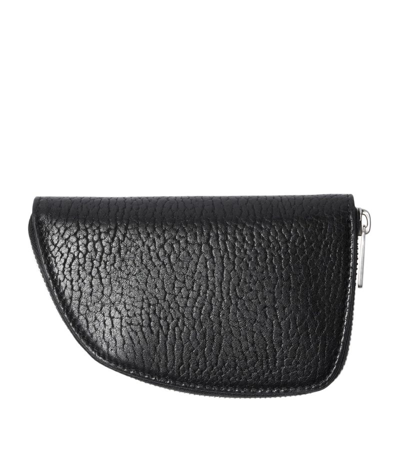 Burberry Small Leather Shield Coin Pouch In Black