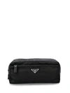 Prada Men's Nylon Beauty Case In Black