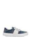 Roger Vivier Very Vivier Fringed Denim Sneakers In Blue