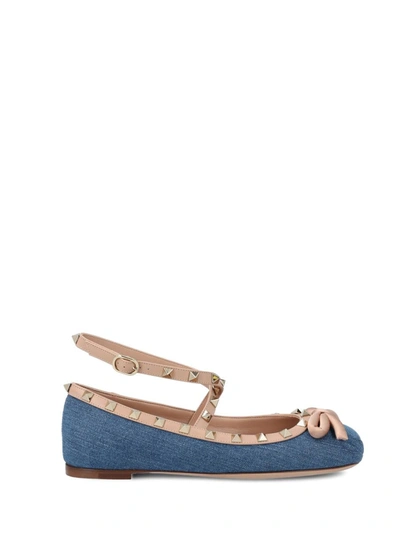 Valentino Garavani Low Shoes In Denim/rose Cinnamon