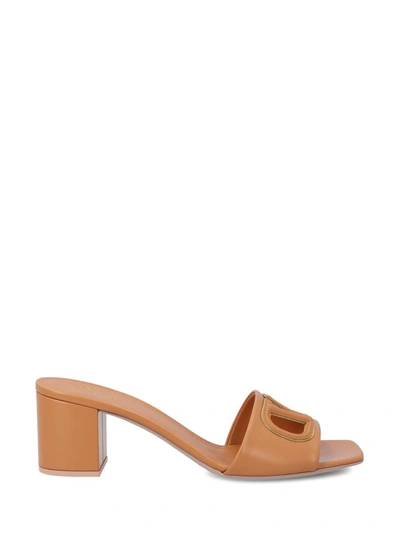 Valentino Garavani Sandals In Almond Beige/antique Brass