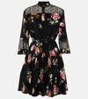 ERDEM FLORAL SILK CRÊPE DE CHINE MINIDRESS