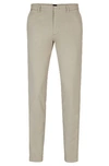 Hugo Boss Slim-fit Chinos In Stretch-cotton Gabardine In Metallic