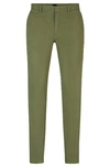 Hugo Boss Slim-fit Chinos In Stretch-cotton Gabardine In Green