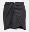 Off-white Wool Blend Skirt With Revisited Pinstriped Motif In Grau
