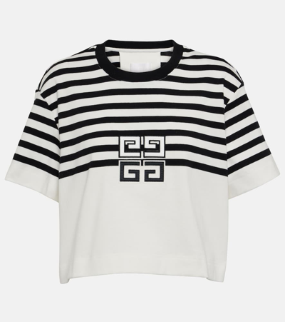 Givenchy 4g Logo-print Cropped T-shirt In White