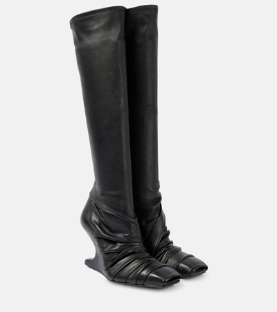 Rick Owens Leather Boots In Black
