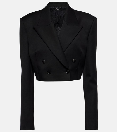 Magda Butrym Cropped-blazer Aus Wolle In Black