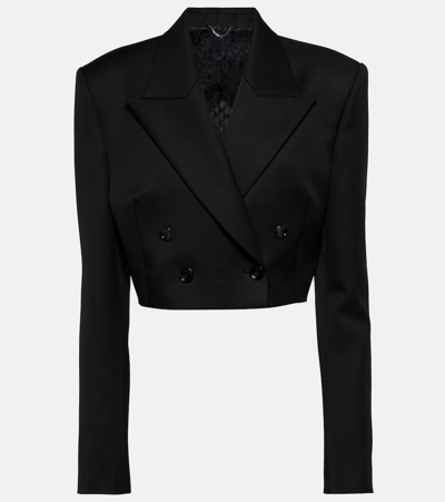 MAGDA BUTRYM DOUBLE-BREASTED CROPPED WOOL BLAZER