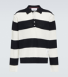 Thom Browne Striped Cotton Polo Sweater In Blue