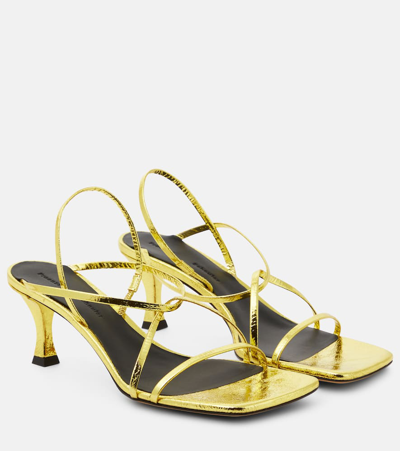 Proenza Schouler Slingback-sandalen 60 Aus Metallic-leder In Gold