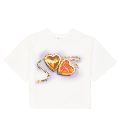 Stella Mccartney Kids' Printed Cotton T-shirt In White