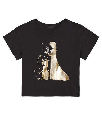 Givenchy Kids' X Disney Frozen Printed Cotton T-shirt In Black