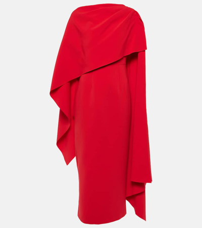 Roksanda Demetria Caped Midi Dress In Red