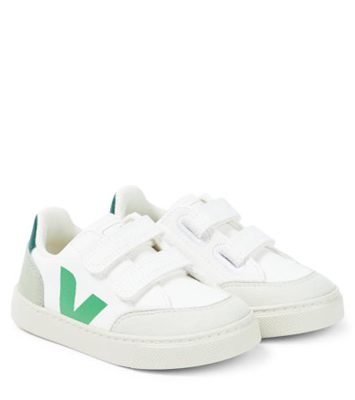 Veja Kids' V-12 Leather Sneakers In Multicoloured