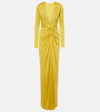 COSTARELLOS BRIENNE GATHERED JERSEY GOWN