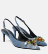 Dolce & Gabbana 60 Crystal-embellished Patchwork Denim Pumps In Blue