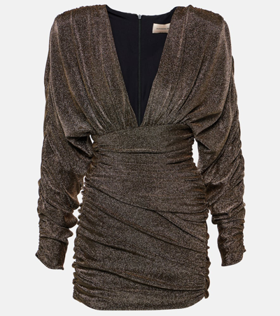 Alexandre Vauthier Ruched Minidress In Gold