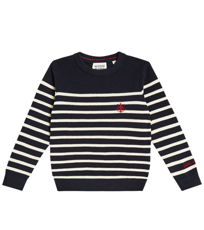 Scotch & Soda Kids' Striped Cotton Jumper In Multicoloured