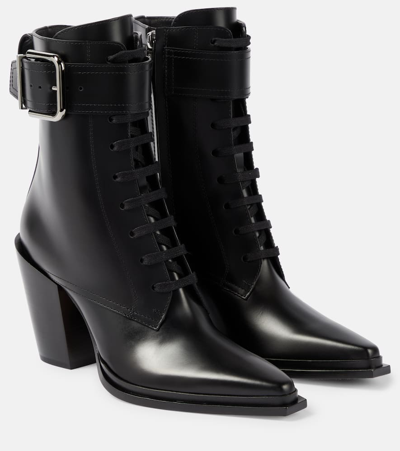 Jimmy Choo Myos Leather Ankle Boots In Black