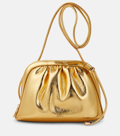 Apc Bourse Ninon Small Faux Leather Crossbody Bag In Gold