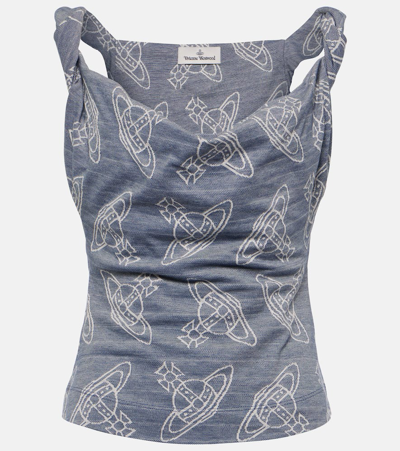 Vivienne Westwood Anna Logo Top In Blue