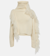 CORDOVA PLOMA SHEARLING-TRIMMED WOOL SWEATER