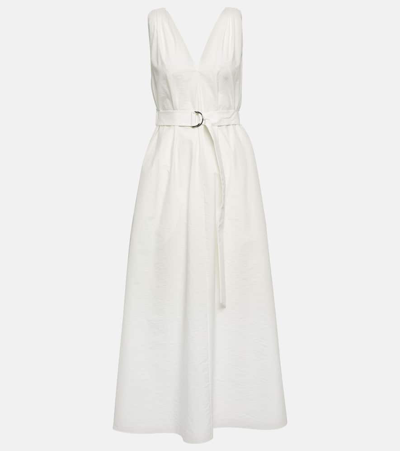 Brunello Cucinelli Pleated Maxi Dress In White