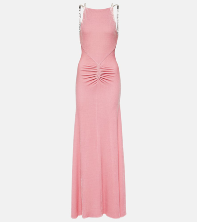 Rabanne Velvet Maxi Dress In Pink