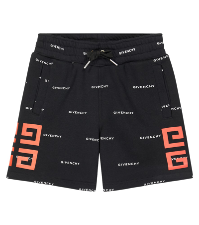 Givenchy Kids' Logo Cotton-blend Jersey Shorts In Black