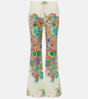 ETRO FLORAL COTTON-BLEND FLARED PANTS