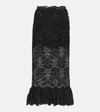 Rabanne Ruffled Lace Maxi Skirt In Black
