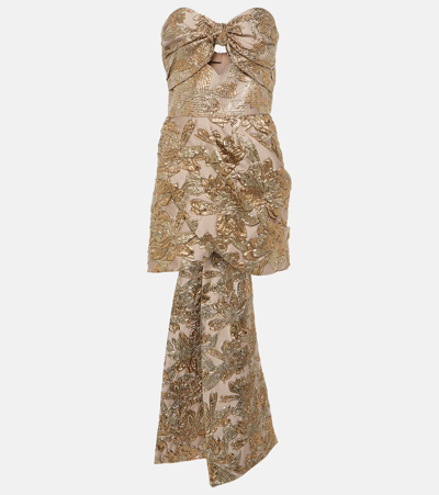 Johanna Ortiz Pradera Encantada Mini Dress In Gold,multi