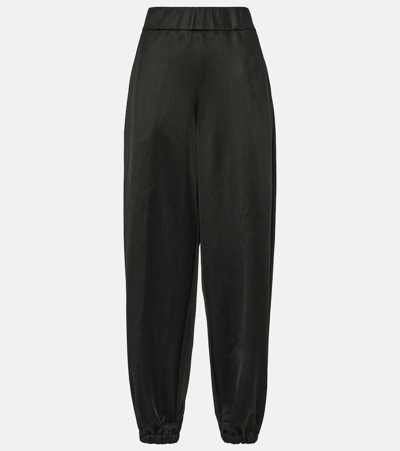 Jil Sander High-rise Tapered Trousers In Black