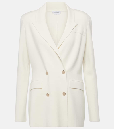 Gabriela Hearst Kees Double-breasted Wool-blend Cady Suit Jacket In White