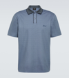 Brioni Logo-embroidered Cotton Polo Shirt In Blue