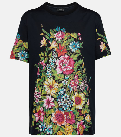 Etro Floral Cotton Shirt In Multicolour