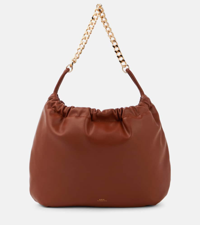 Apc Sac Ninon Mini Faux Leather Shoulder Bag In Brown