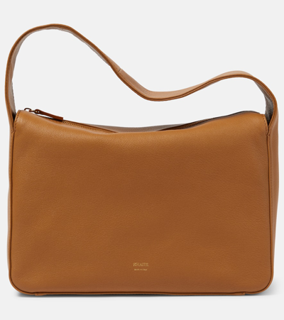 Khaite Elena Leather Shoulder Bag In Beige