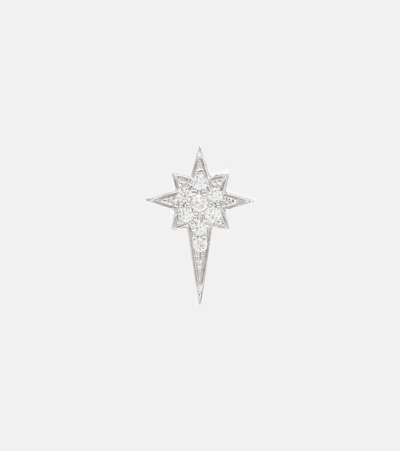 Robinson Pelham North Star Small 14kt Gold Single Earring With Diamonds In Silver