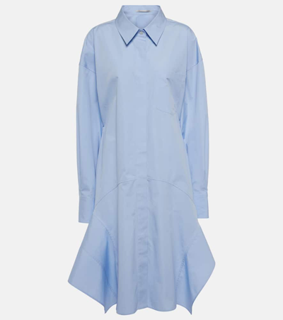 Stella Mccartney Banana Sleeve Shirt Dress In Sky Blue