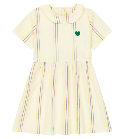 Mini Rodini Kids' Striped Cotton And Linen Dress In White